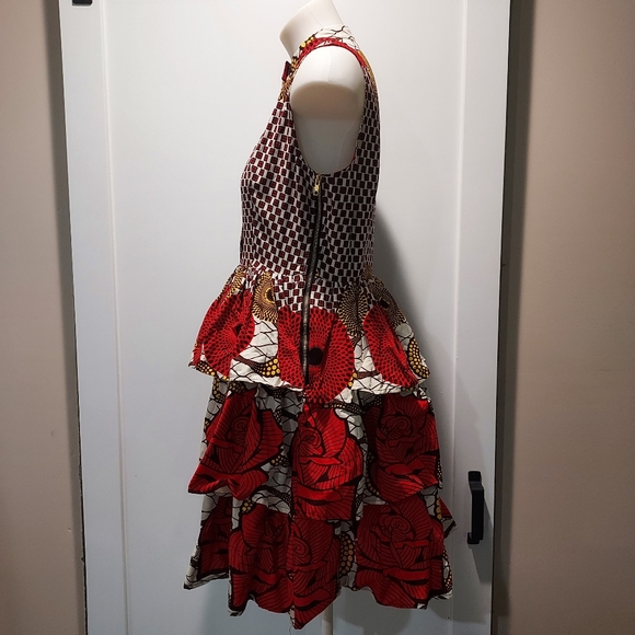 Mae Otti Red Rose Print Layered Dress - Picture 7 of 16